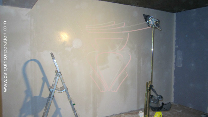 Fotografia obra daiquiri corporation, emplastecer paredes